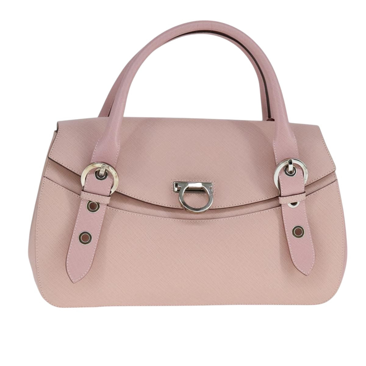 Salvatore Ferragamo Gancini Pink Leather Handbag (Pre-Owned)