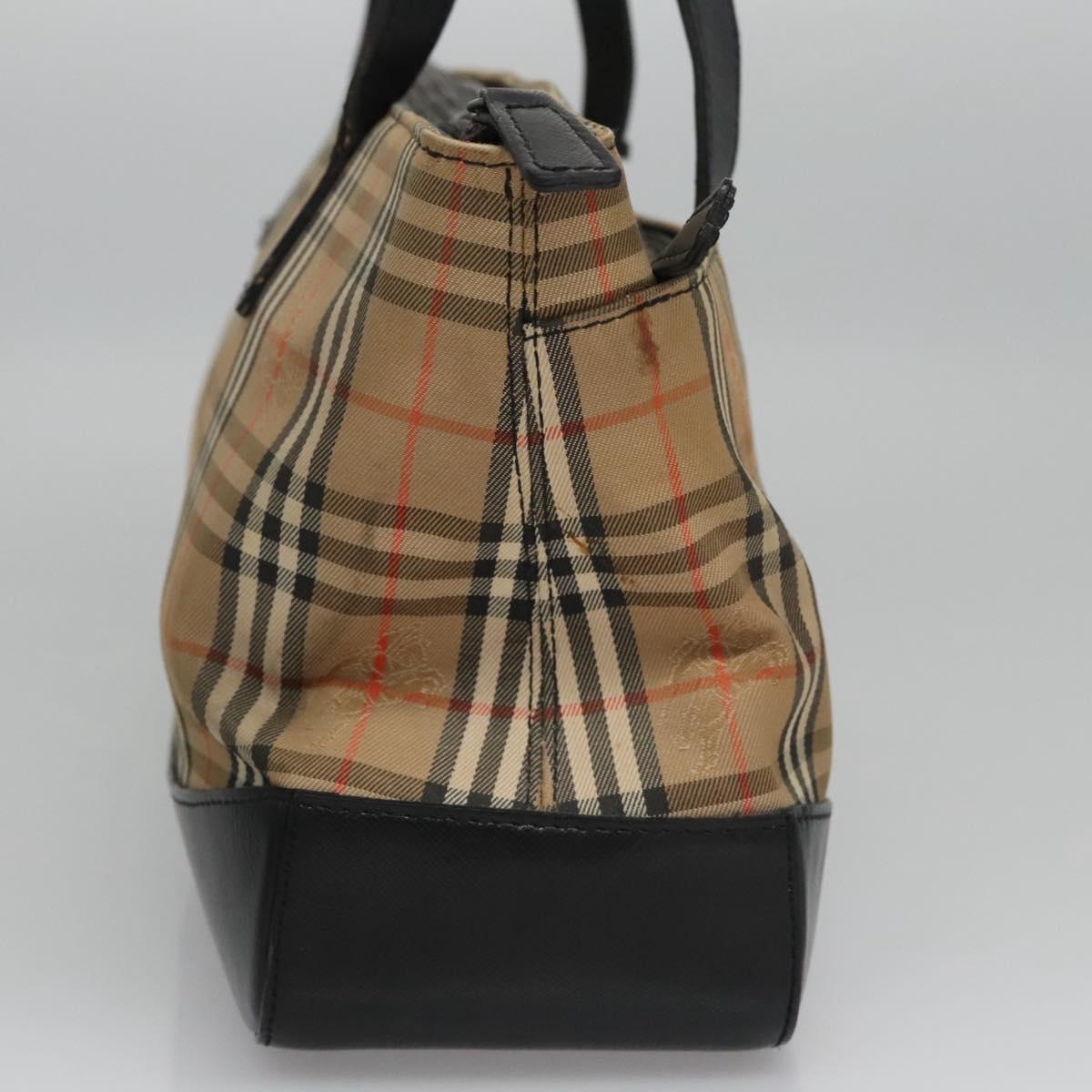 Burberry Nova Check Beige Canvas Handbag (Pre-Owned)