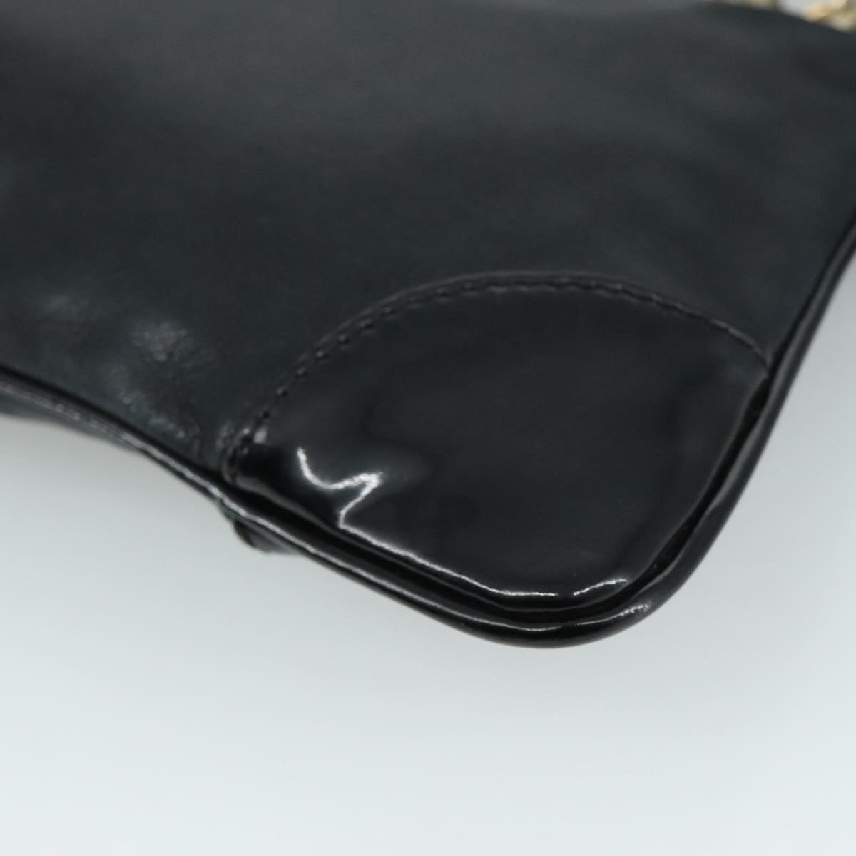Chanel Camélia Black Leather Clutch Bag (Pre-Owned)