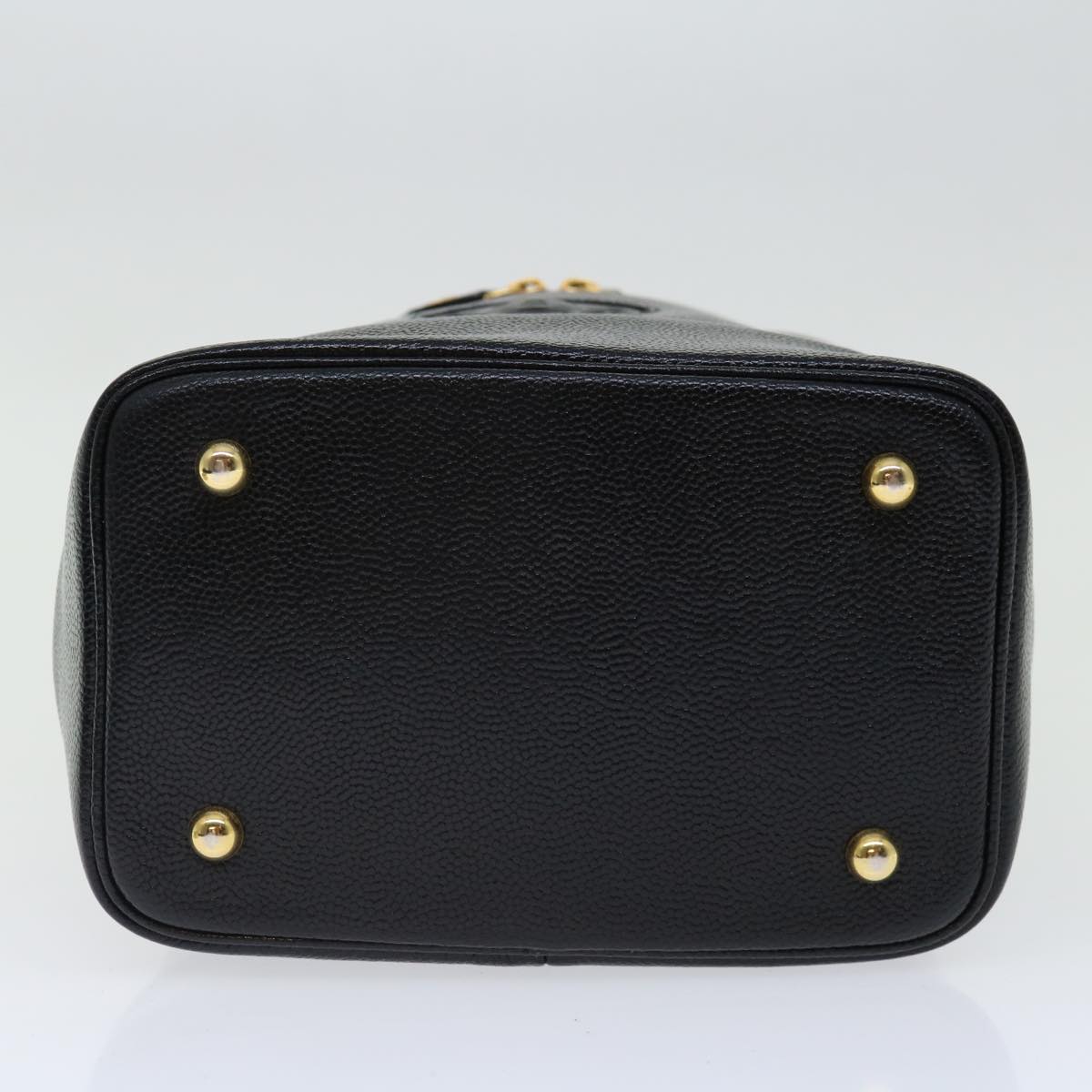 Versace Vanity Black Leather Handbag (Pre-Owned)