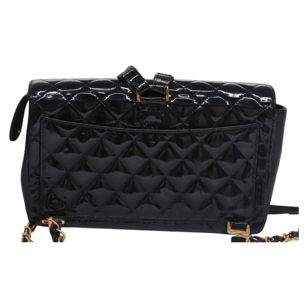 Chanel Timeless/Classique Black Patent Leather Backpack Bag (Pre-Owned)