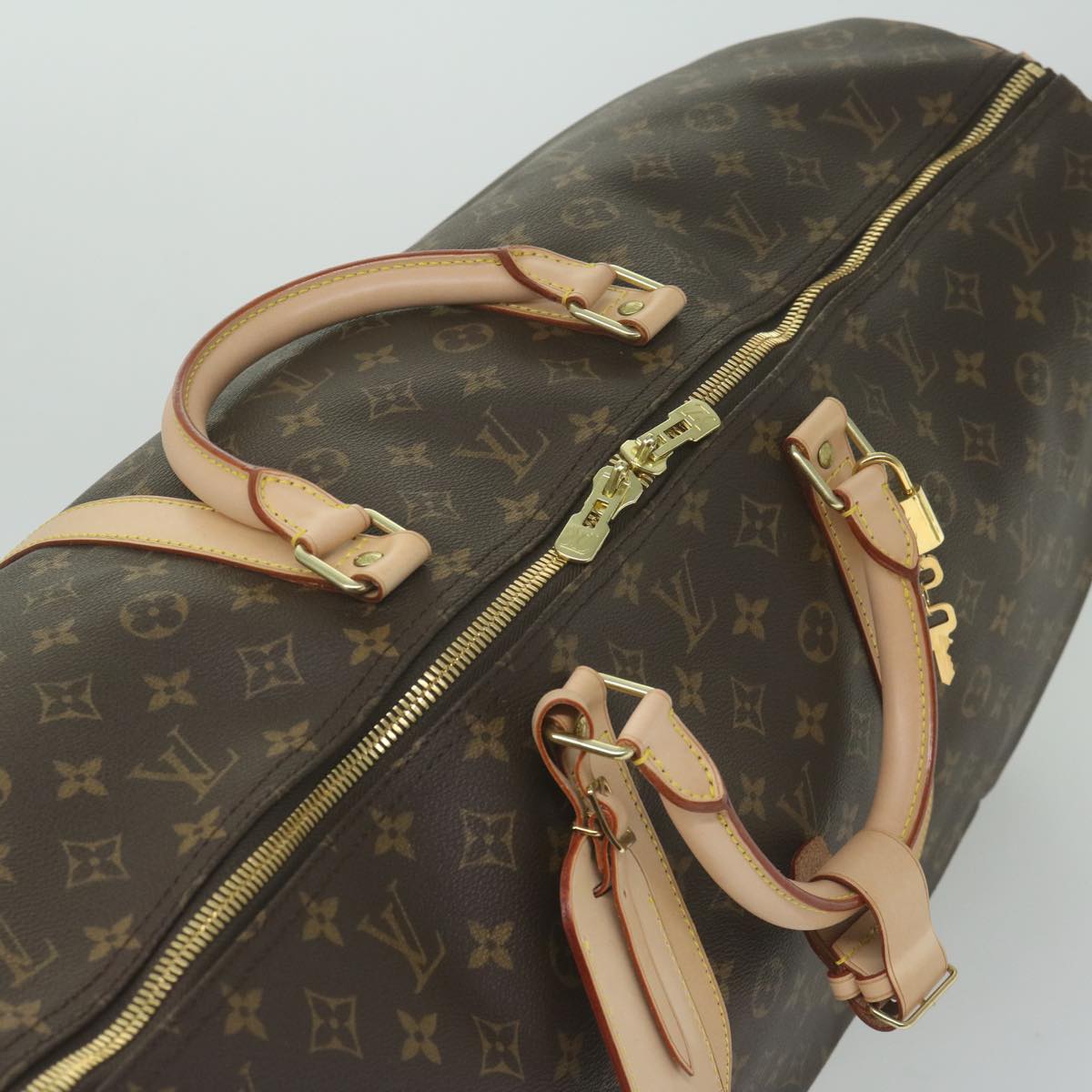 Louis Vuitton Keepall Bandoulière 60 Brown Canvas Shoulder Bag (Pre-Owned)