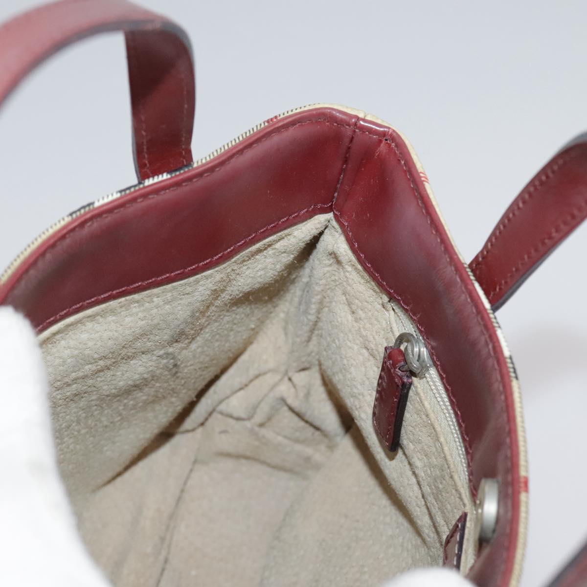 Burberry Haymarket Beige Canvas Handbag (Pre-Owned)