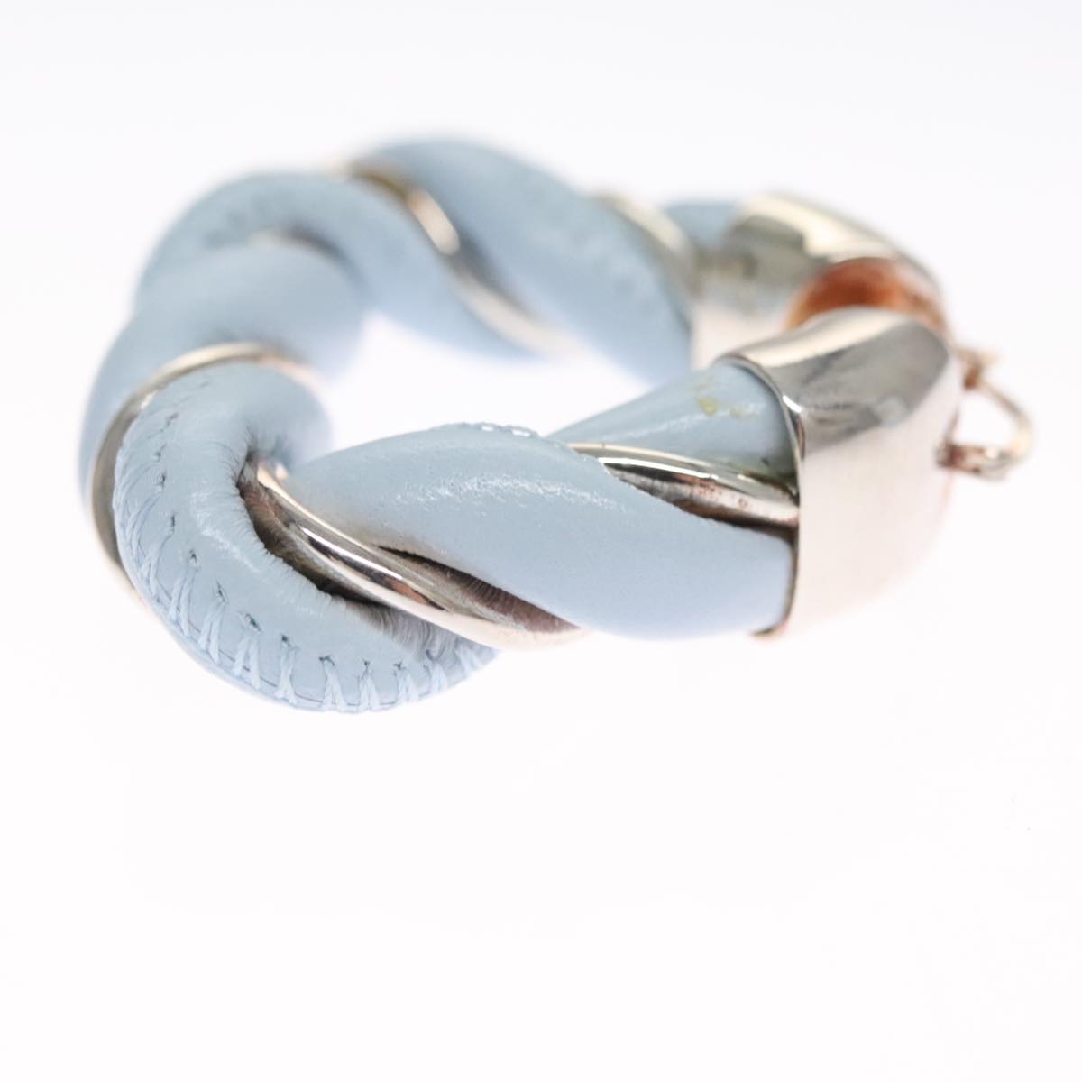 Bottega Veneta The Twist Blue Leather Earring Jewelry (Pre-Owned)