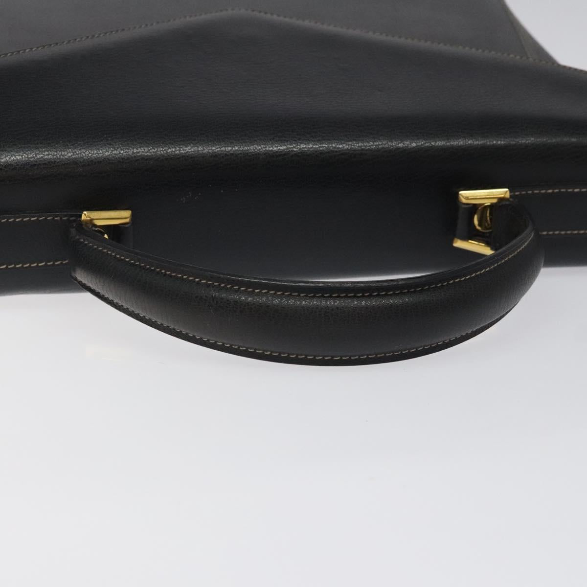 Salvatore Ferragamo Iconic Top Handle Black Leather Briefcase Bag (Pre-Owned)