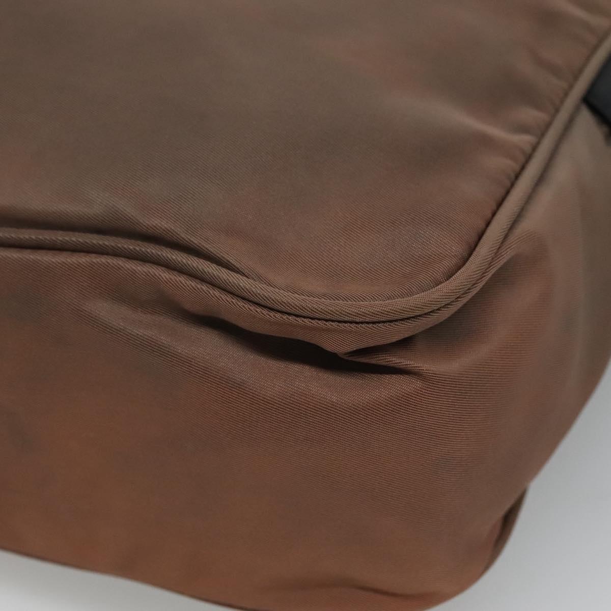 Prada Tessuto Brown Synthetic Shoulder Bag (Pre-Owned)