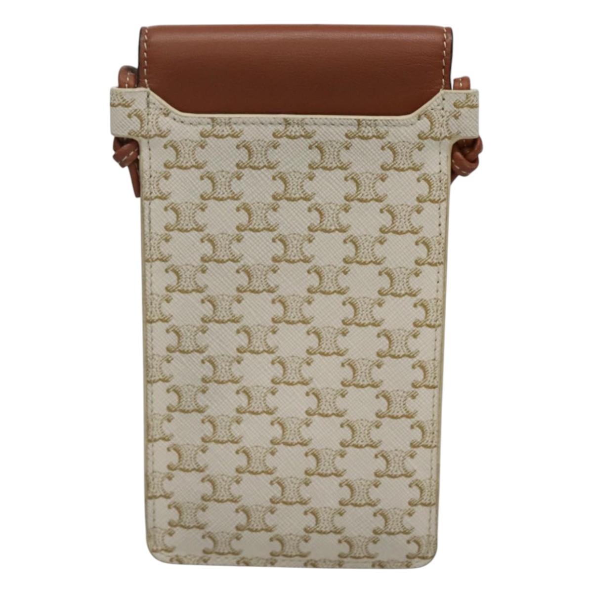 Céline Triomphe Beige Canvas Shoulder Bag (Pre-Owned)