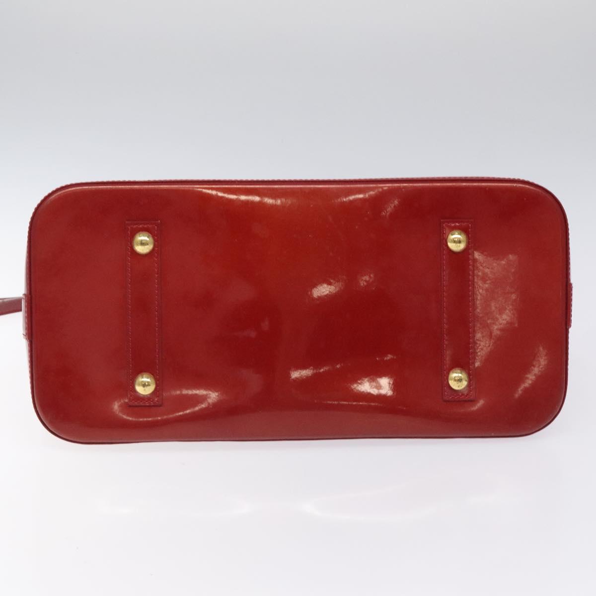 Louis Vuitton Alma Burgundy Patent Leather Handbag (Pre-Owned)