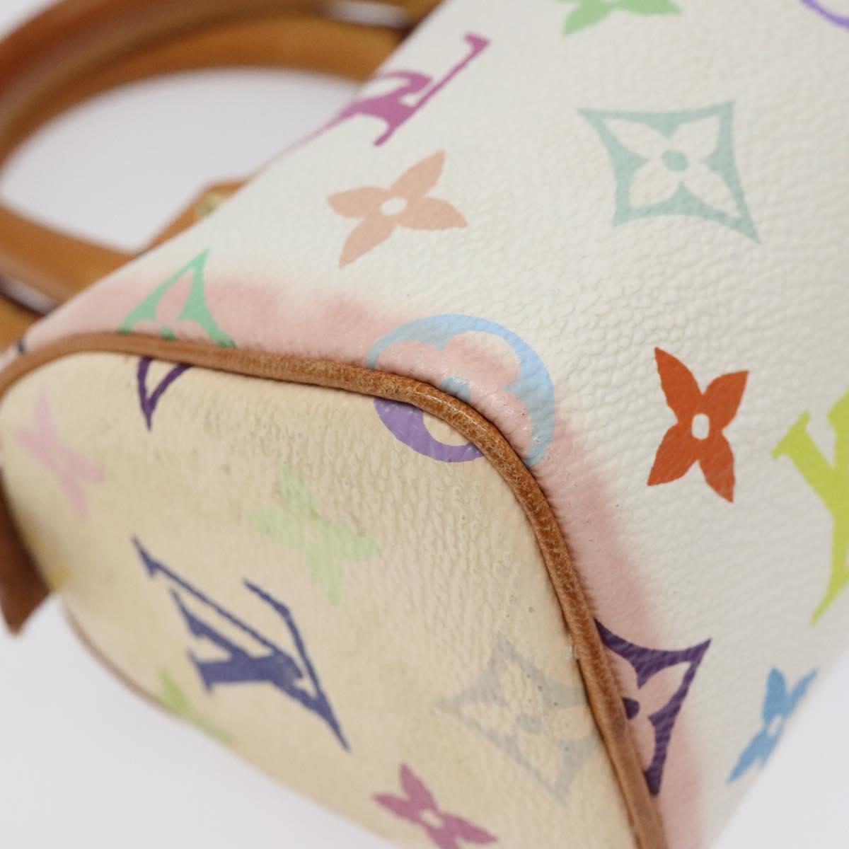 Louis Vuitton Mini Speedy White Canvas Handbag (Pre-Owned)
