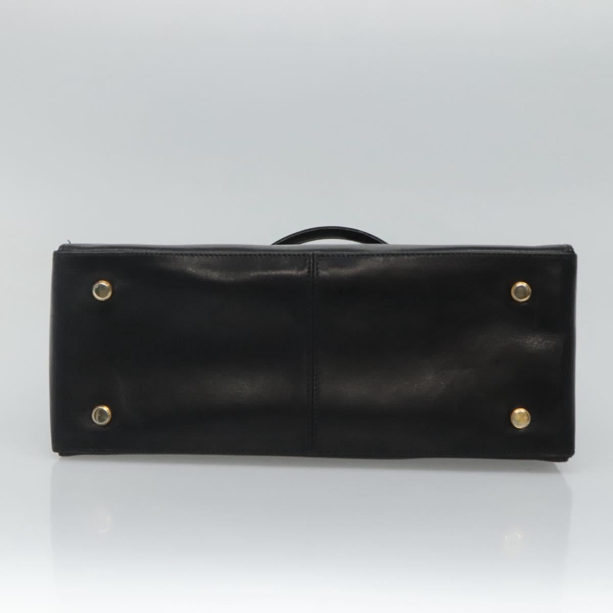 Salvatore Ferragamo Gancini Black Leather Handbag (Pre-Owned)