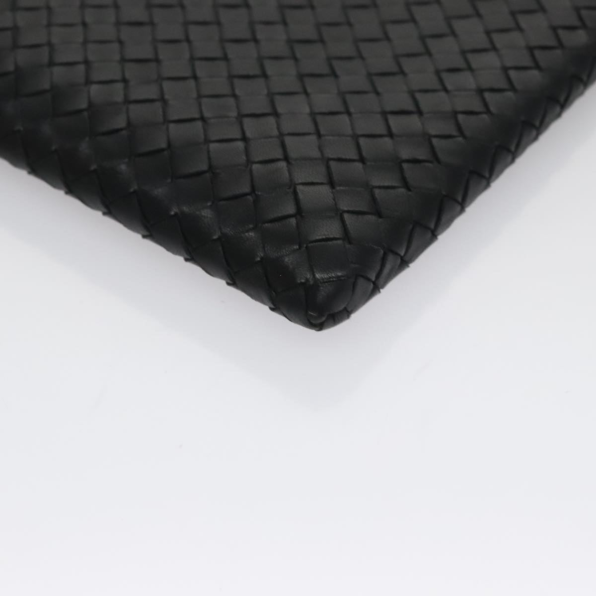 Bottega Veneta Veneta Black Leather Clutch Bag (Pre-Owned)