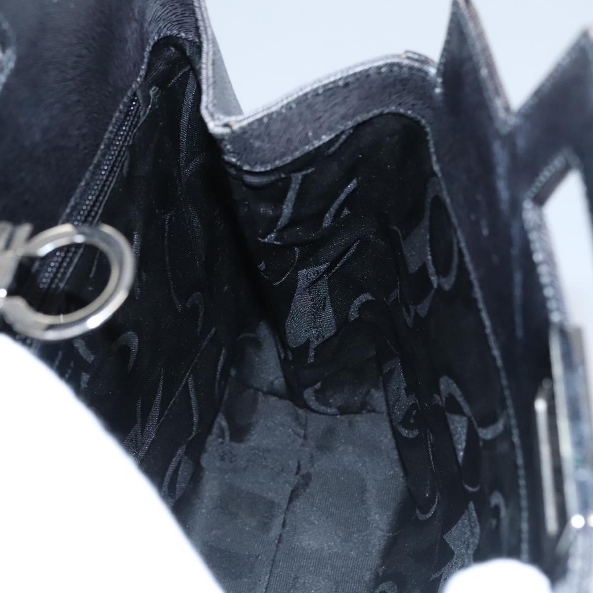 Salvatore Ferragamo Gancini Black Leather Backpack Bag (Pre-Owned)