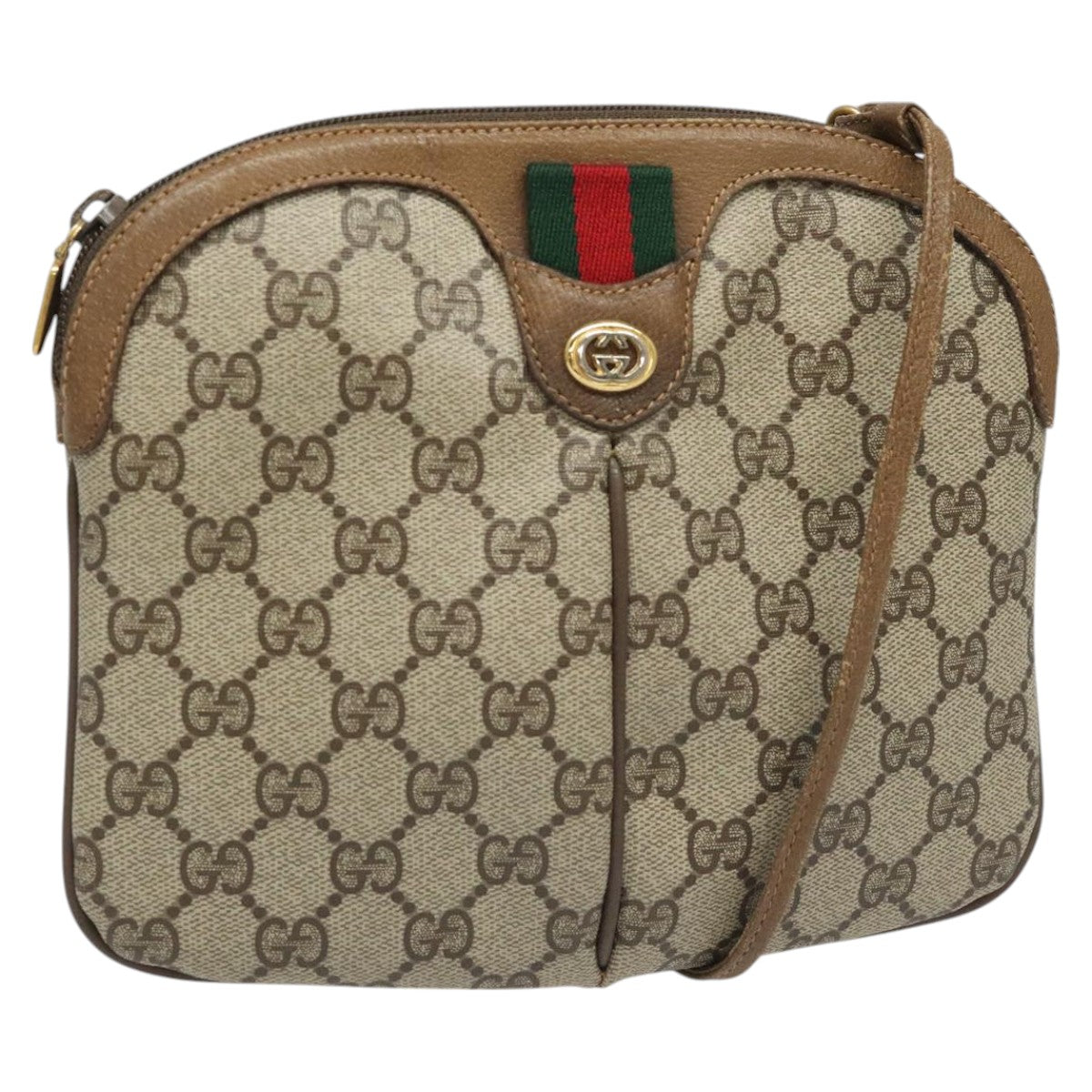 Gucci Ophidia Beige Canvas Shoulder Bag (Pre-Owned)