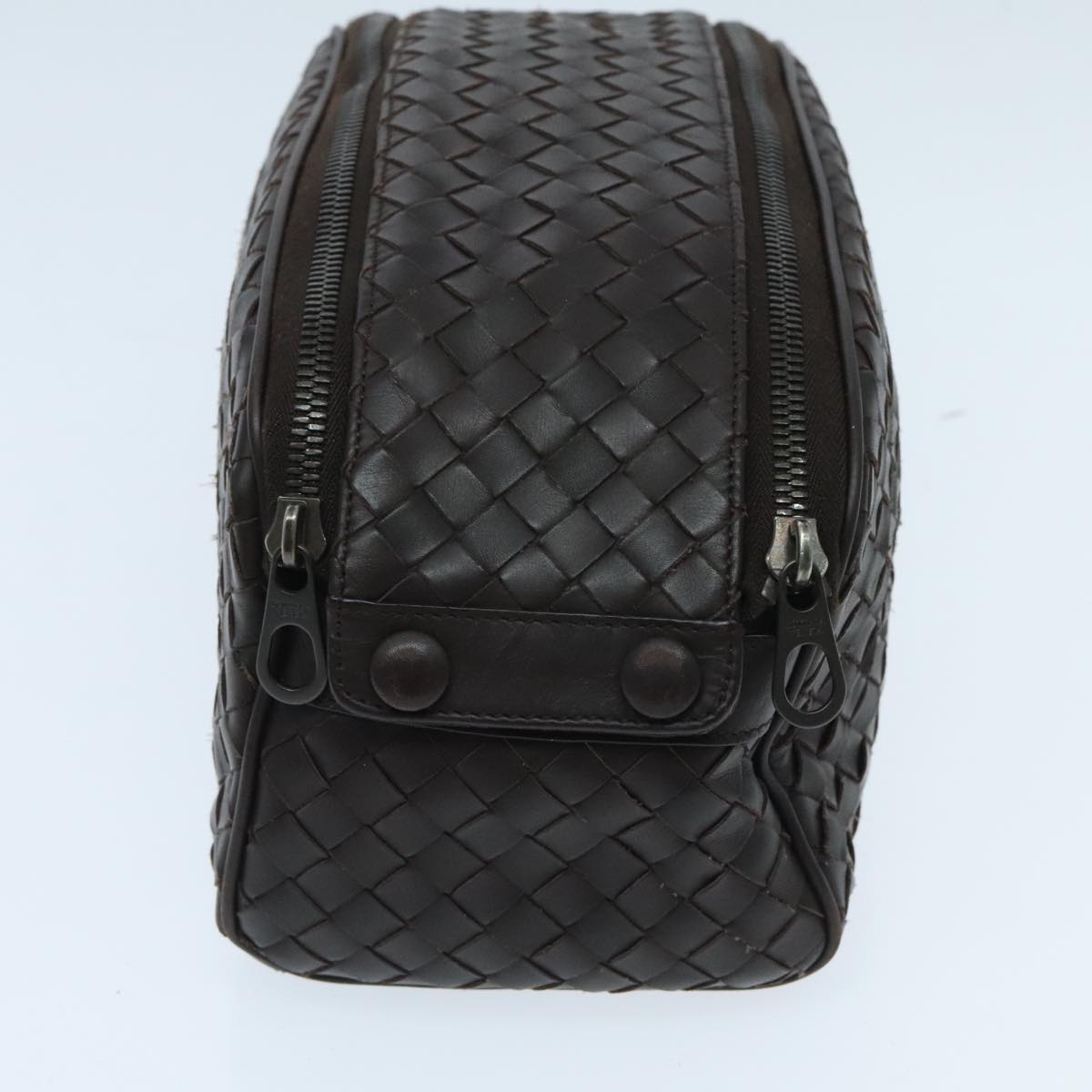 Bottega Veneta Intrecciato Brown Leather Clutch Bag (Pre-Owned)