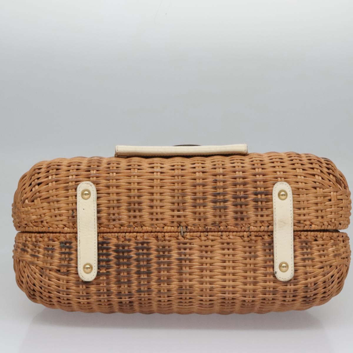 Salvatore Ferragamo Gancini Brown Wicker Handbag (Pre-Owned)