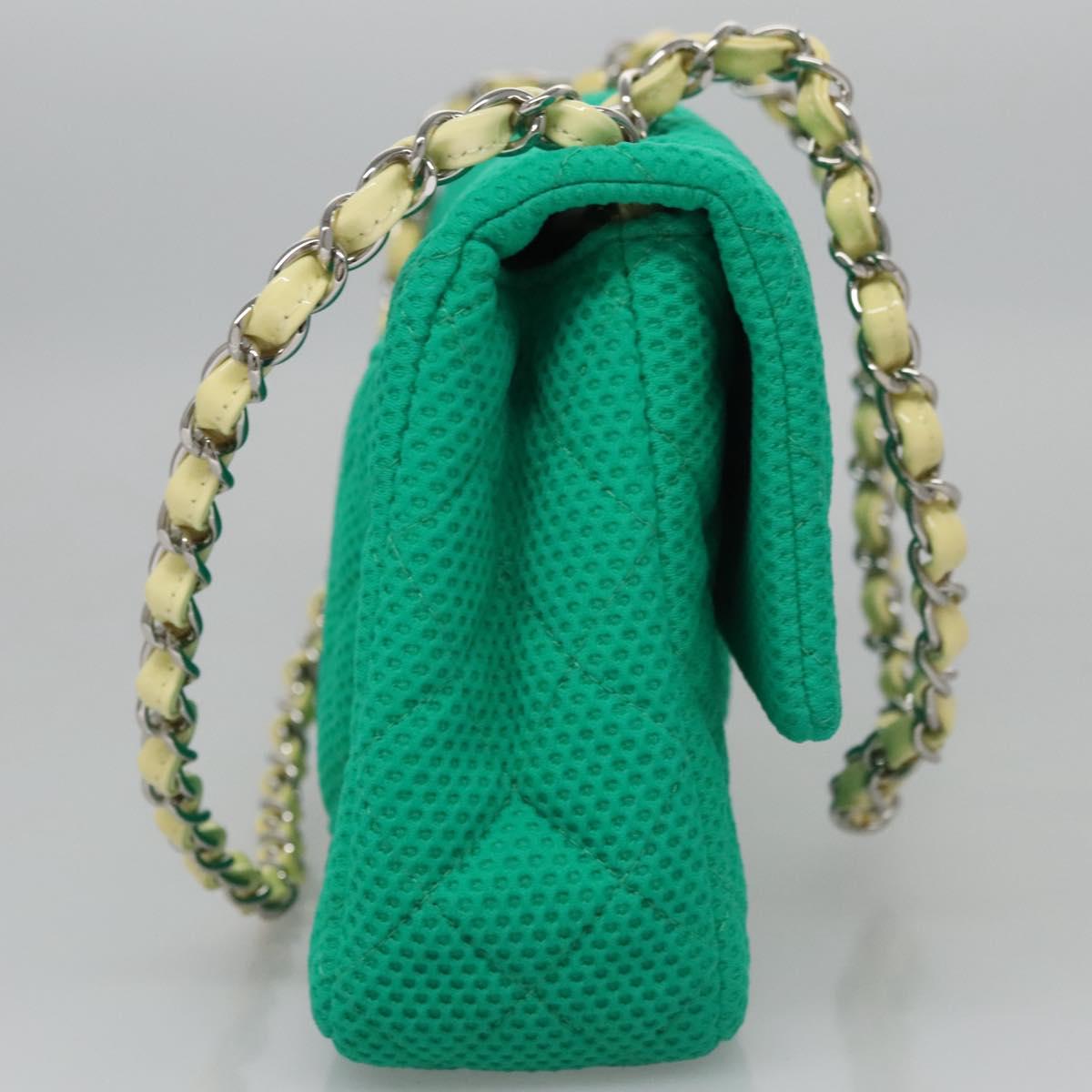 Chanel Green Cotton Shoulder Bag (Pre-Owned)