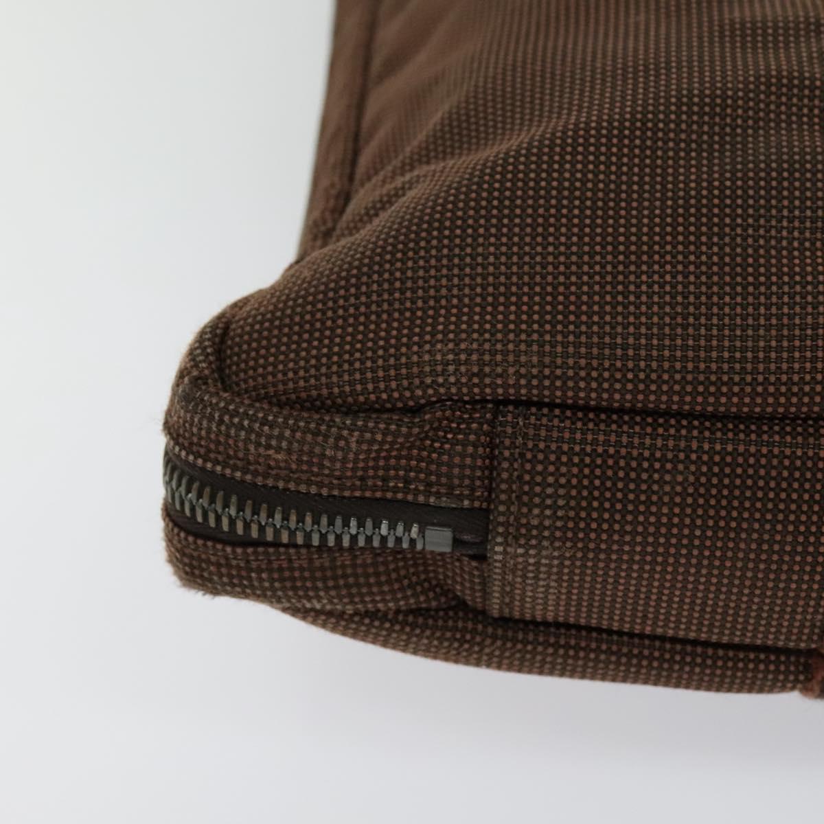 Hermès Herline Brown Canvas Handbag (Pre-Owned)