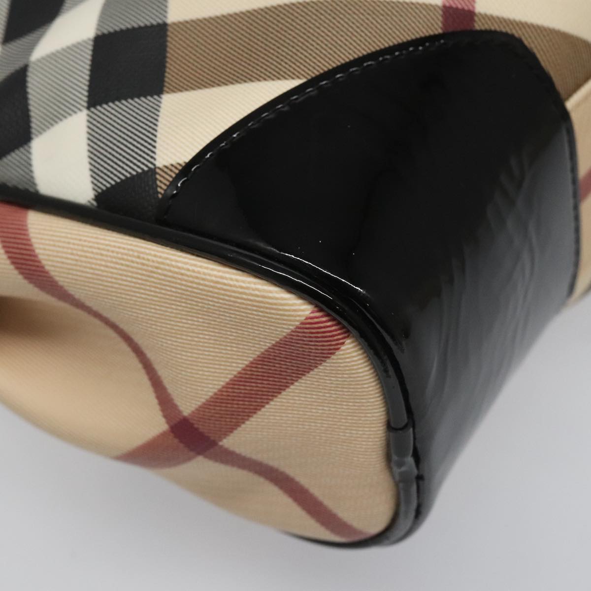 Burberry Nova Check Beige Canvas Shoulder Bag (Pre-Owned)