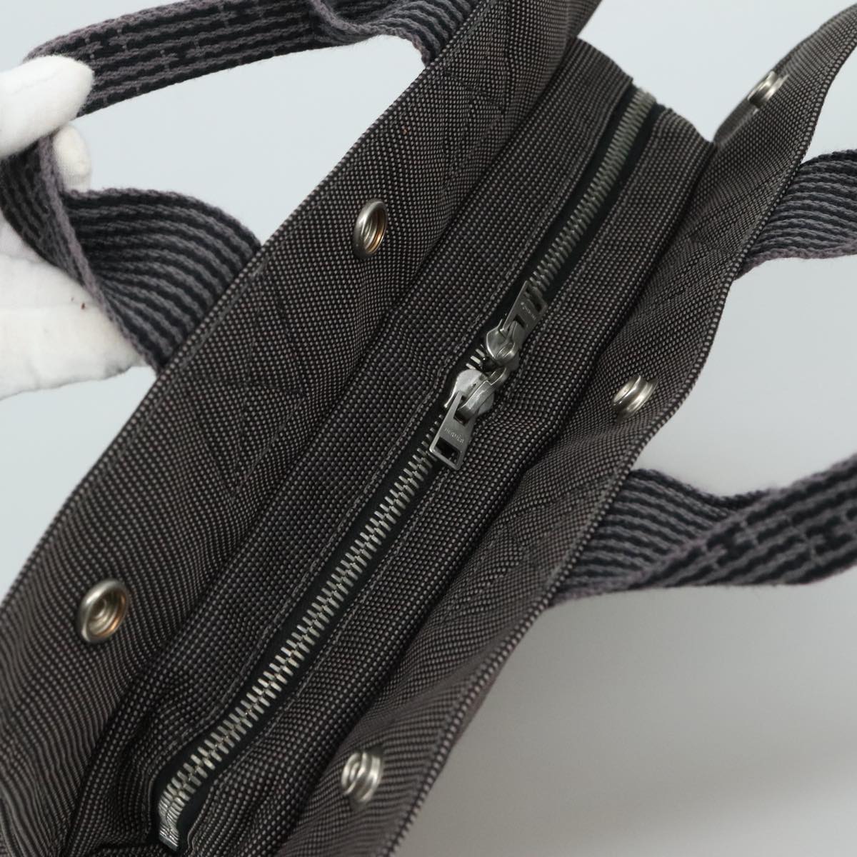 Hermès Herline Grey Canvas Tote Bag (Pre-Owned)