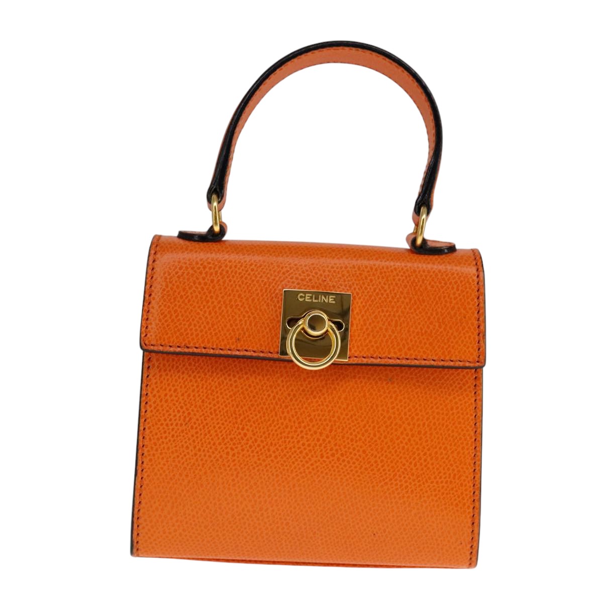 Céline Kelly Orange Leather Handbag (Pre-Owned)