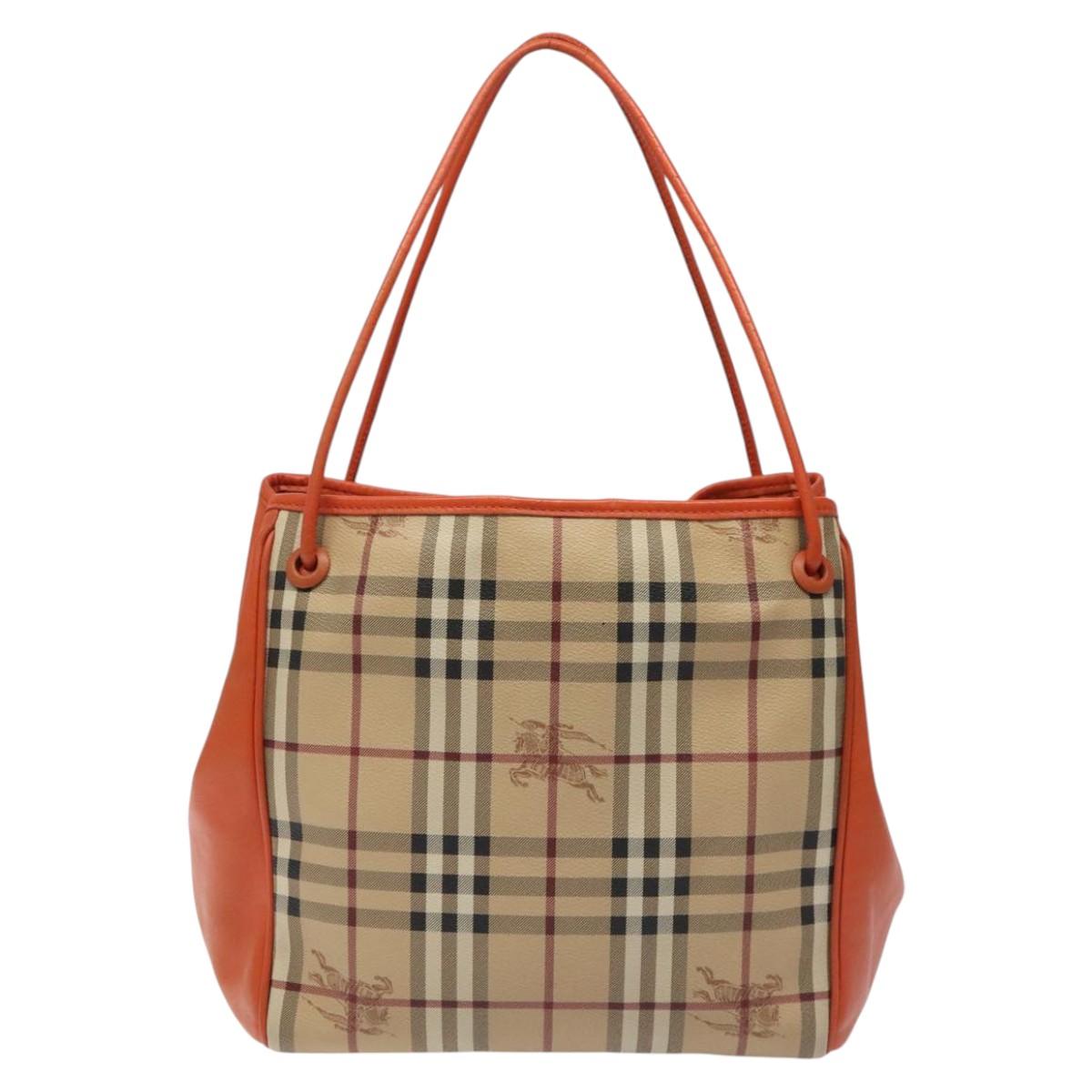 Burberry Nova Check Beige Canvas Tote Bag (Pre-Owned)