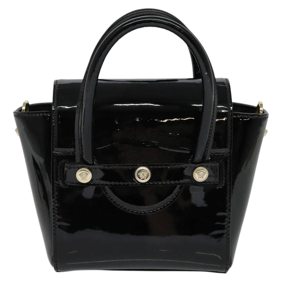 Versace Black Patent Leather Handbag (Pre-Owned)