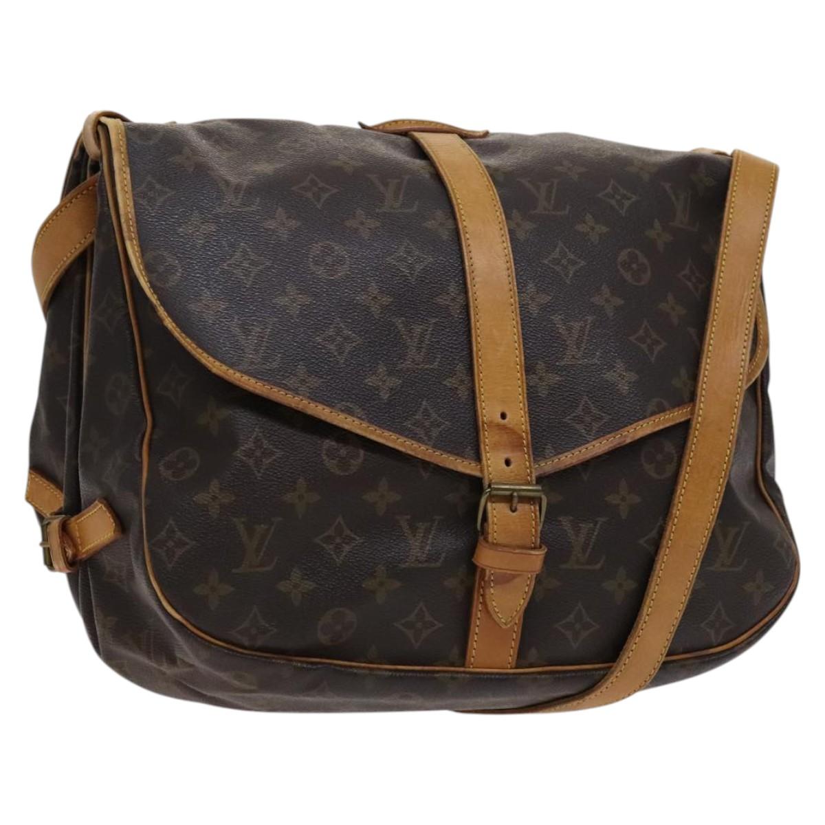 Louis Vuitton Saumur 35 Brown Canvas Shoulder Bag (Pre-Owned)
