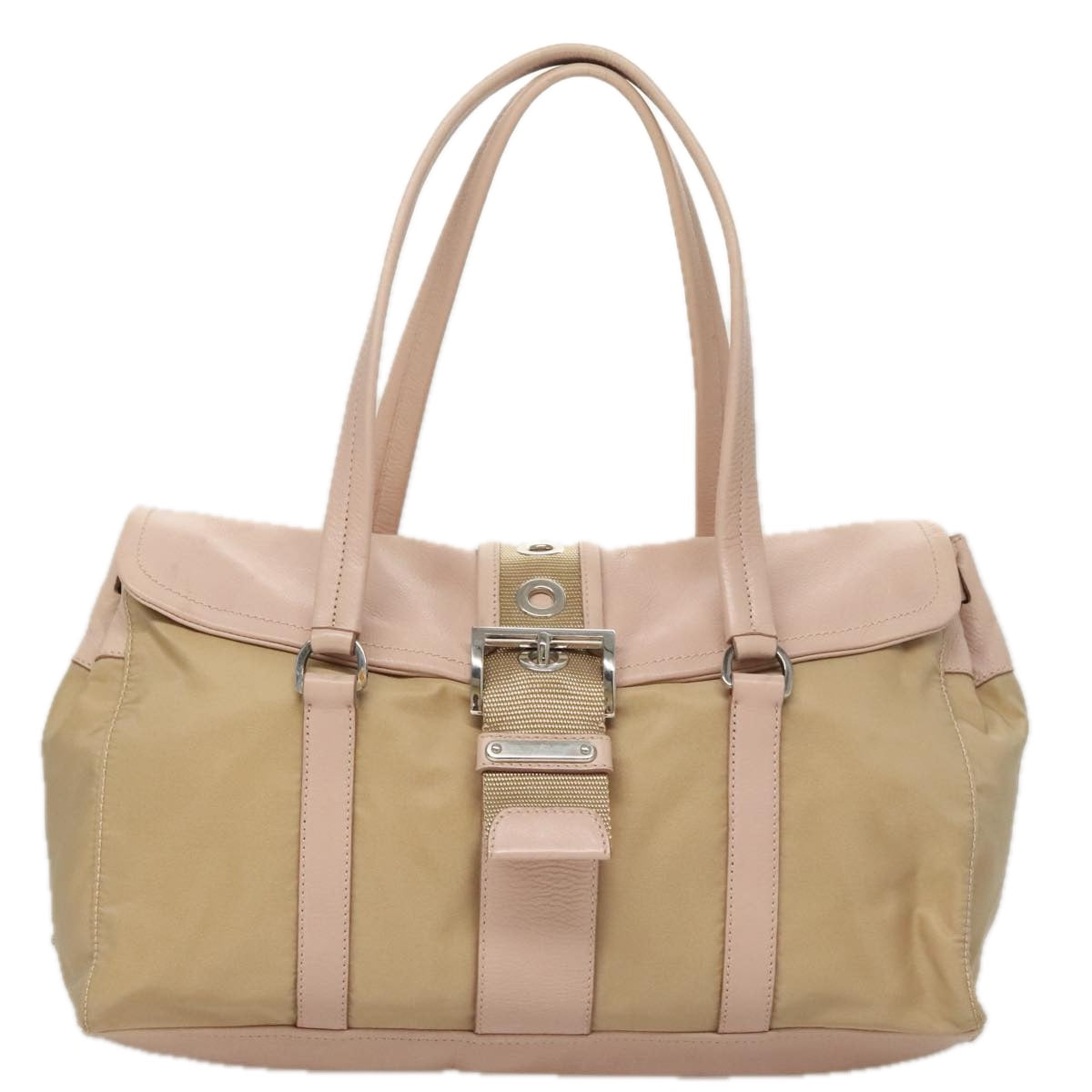 Prada Beige Synthetic Shoulder Bag (Pre-Owned)
