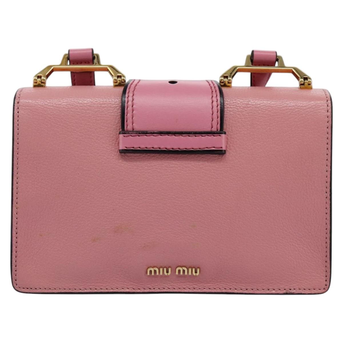 Miu Miu Madras Pink Leather Shoulder Bag (Pre-Owned)