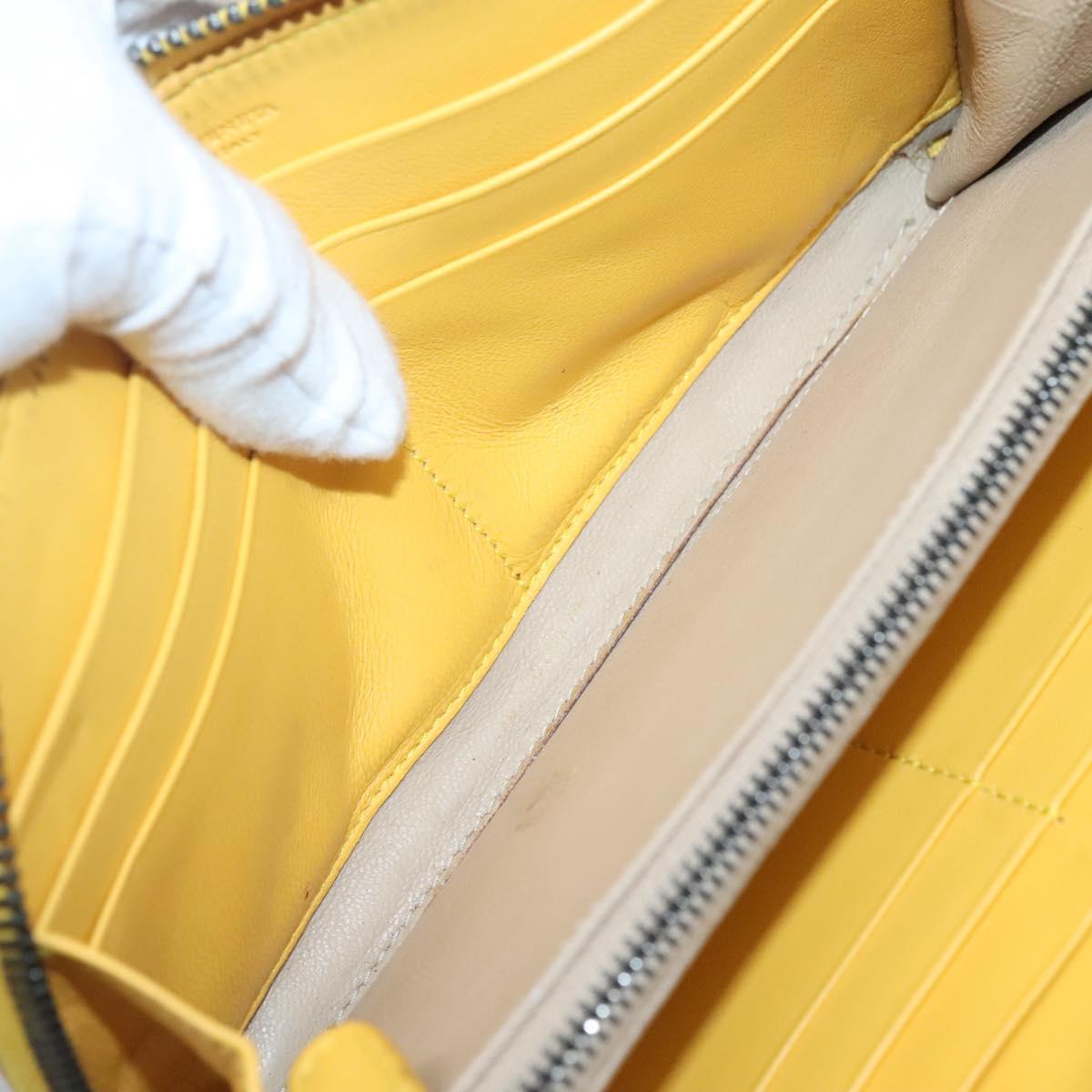 Bottega Veneta Intrecciato Yellow Leather Wallet (Pre-Owned)