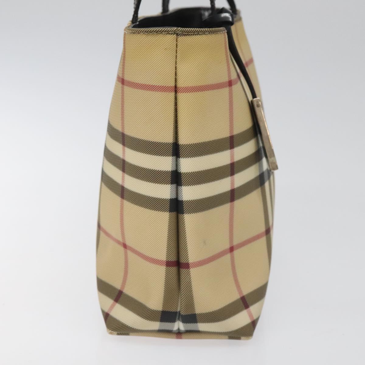 Burberry Nova Check Beige Canvas Handbag (Pre-Owned)