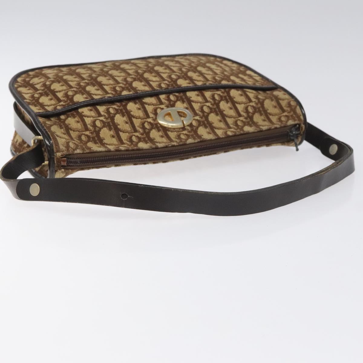 Dior Trotter Brown Canvas Shoulder Bag (Pre-Owned)