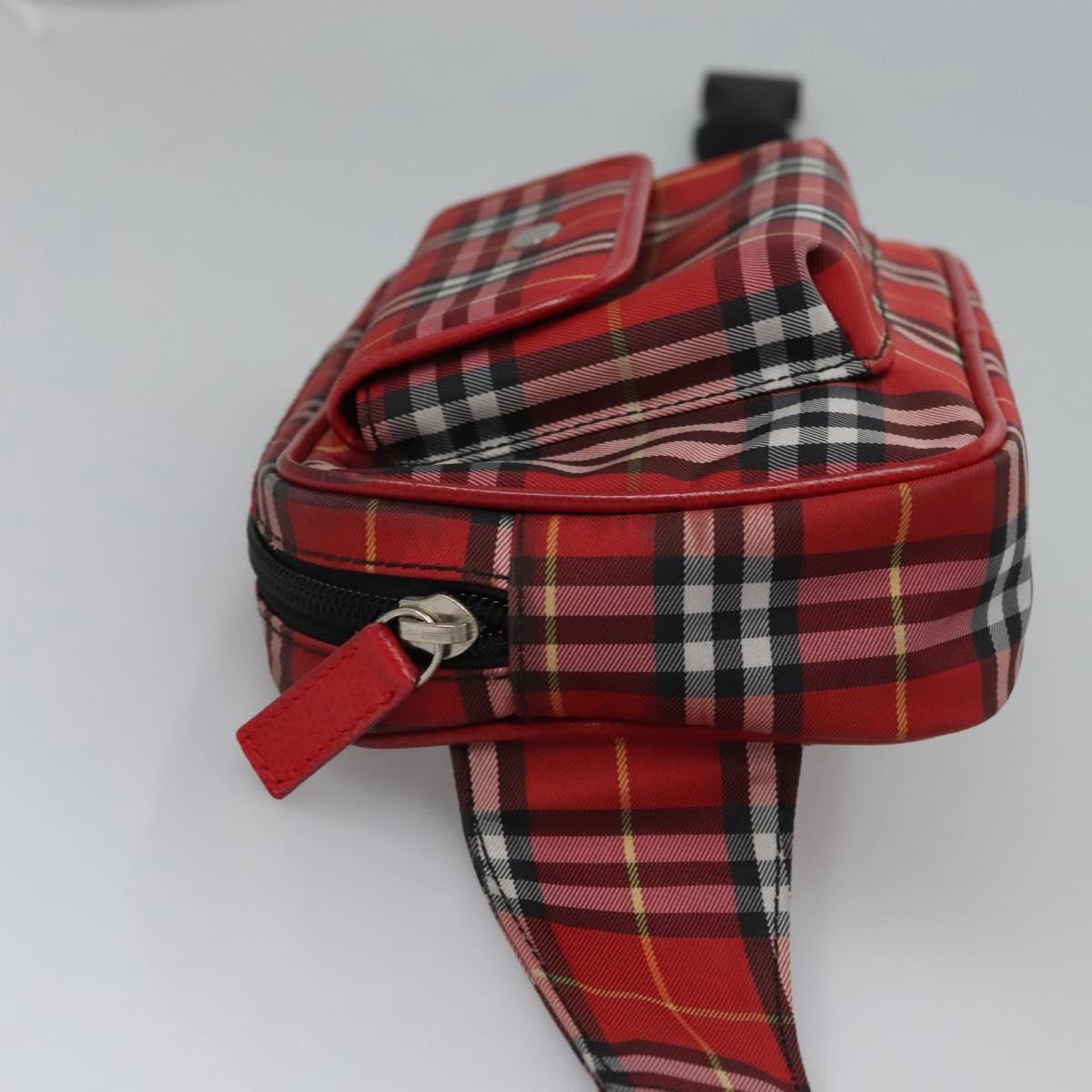 Burberry Nova Check Red Synthetic Shoulder Bag (Pre-Owned)