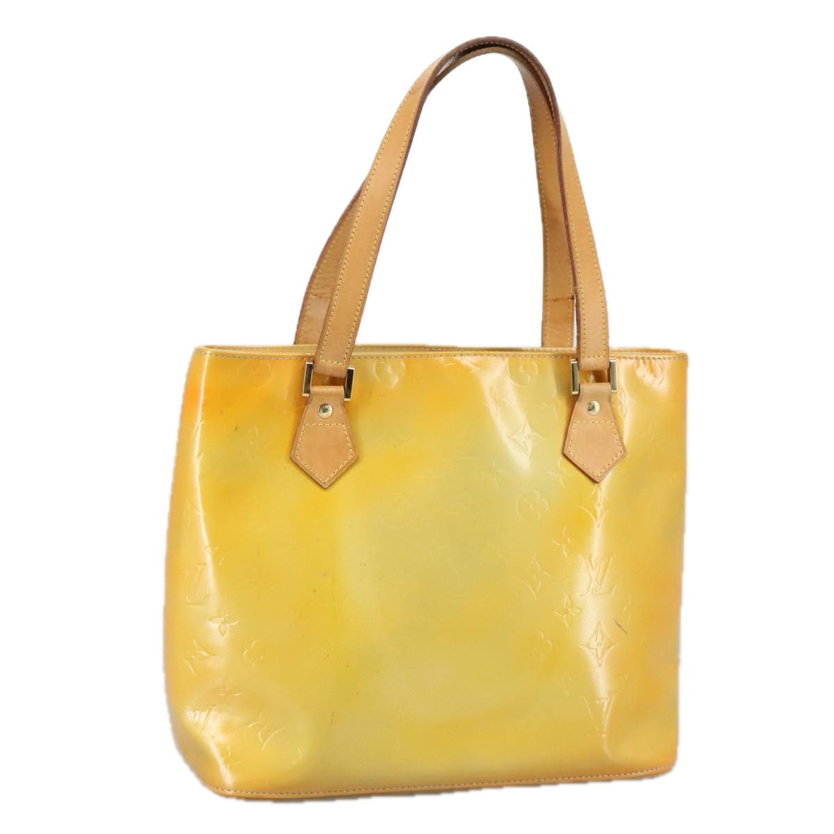 Louis Vuitton Houston Yellow Patent Leather Handbag (Pre-Owned)
