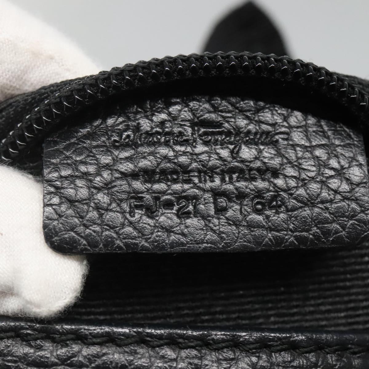 Salvatore Ferragamo Gancini Black Leather Handbag (Pre-Owned)