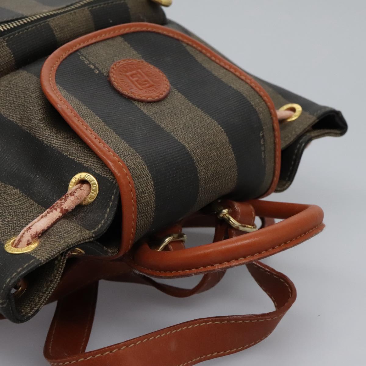 Fendi Pequin Brown Canvas Backpack Bag (Pre-Owned)