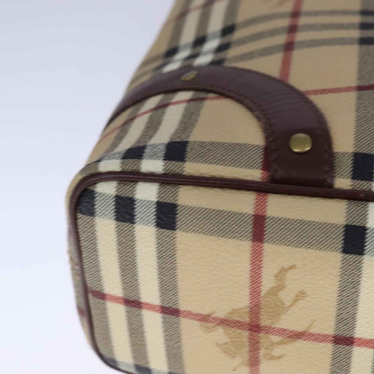 Burberry Haymarket Beige Canvas Tote Bag (Pre-Owned)