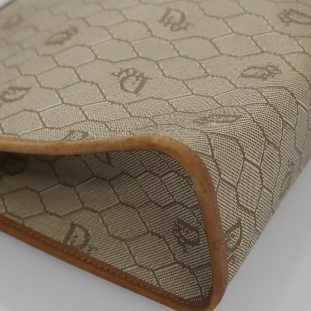 Dior Honeycomb Beige Canvas Clutch Bag (Pre-Owned)