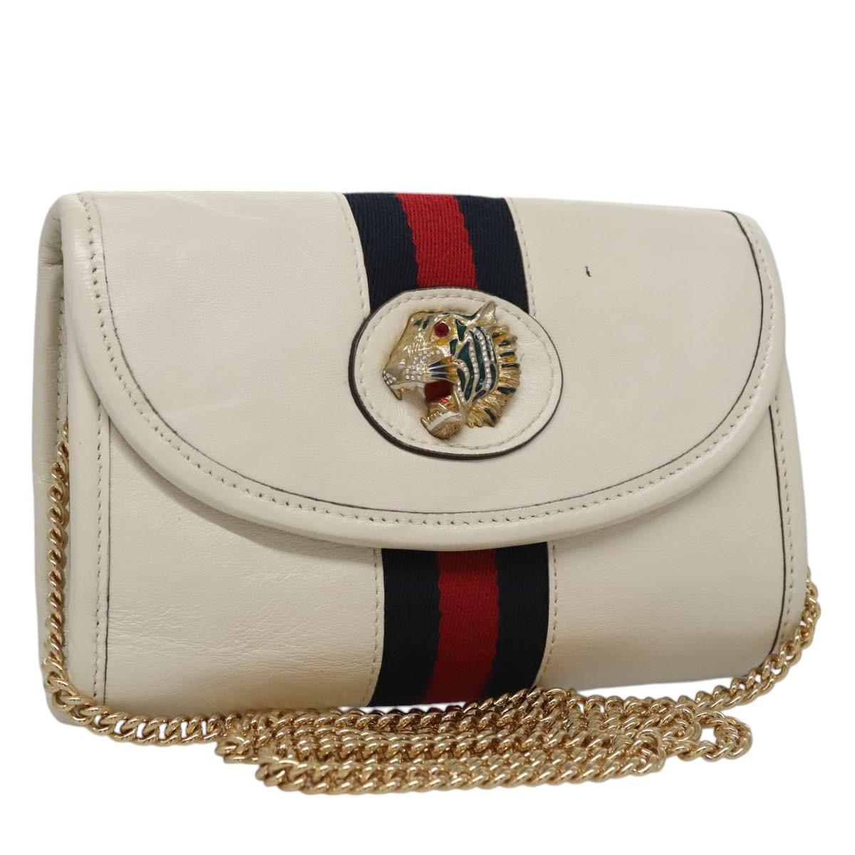 Gucci Rajah White Leather Shoulder Bag (Pre-Owned)