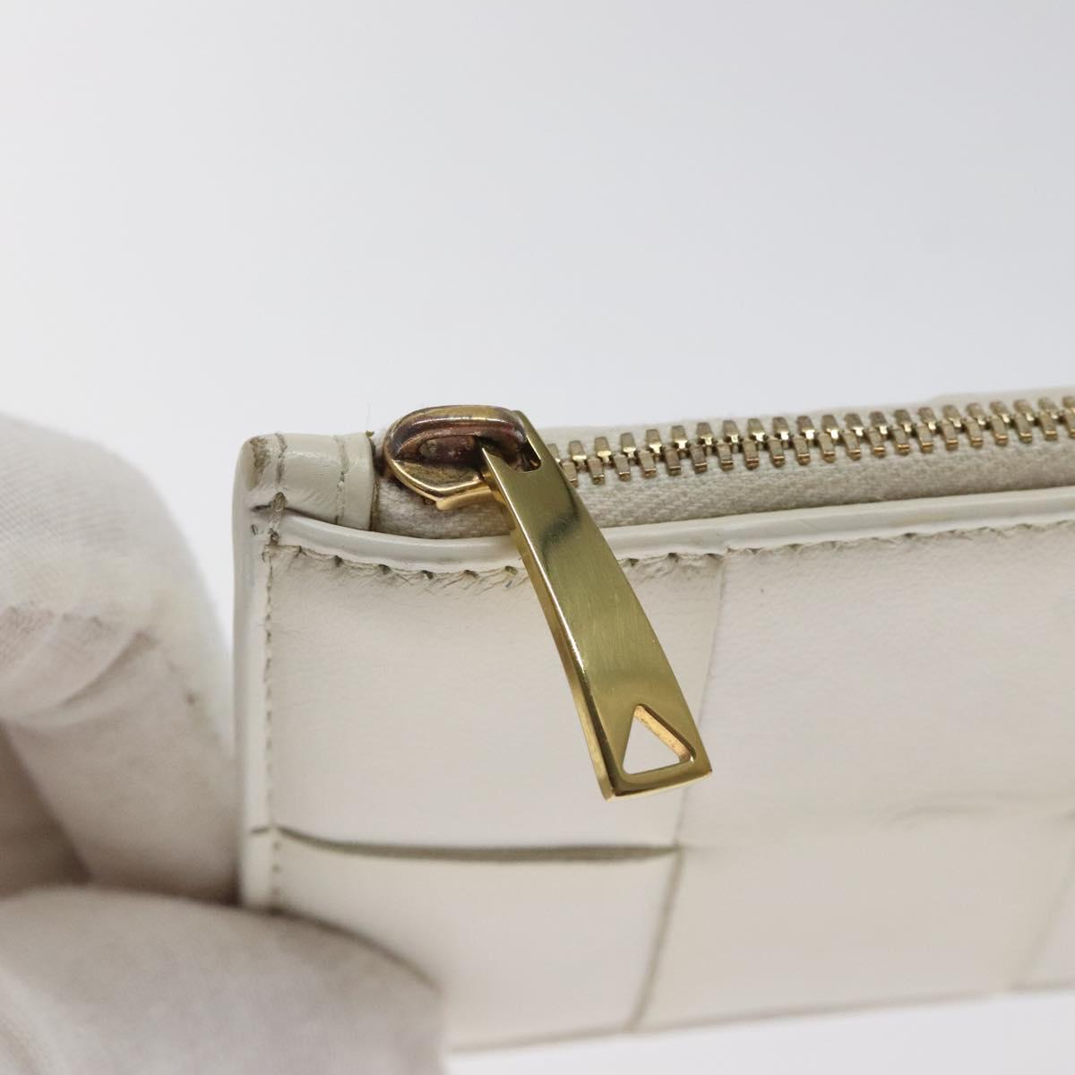 Bottega Veneta Intrecciato White Leather Wallet (Pre-Owned)