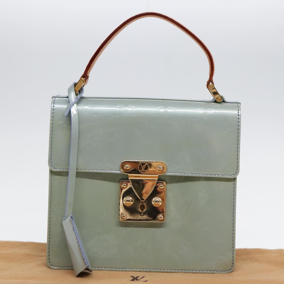 Louis Vuitton Spring Street Grey Patent Leather Handbag (Pre-Owned)