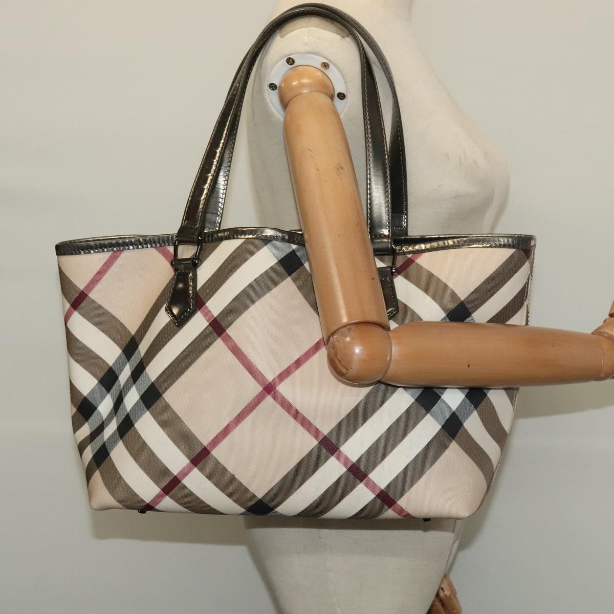 Burberry Nova Check Beige Canvas Tote Bag (Pre-Owned)