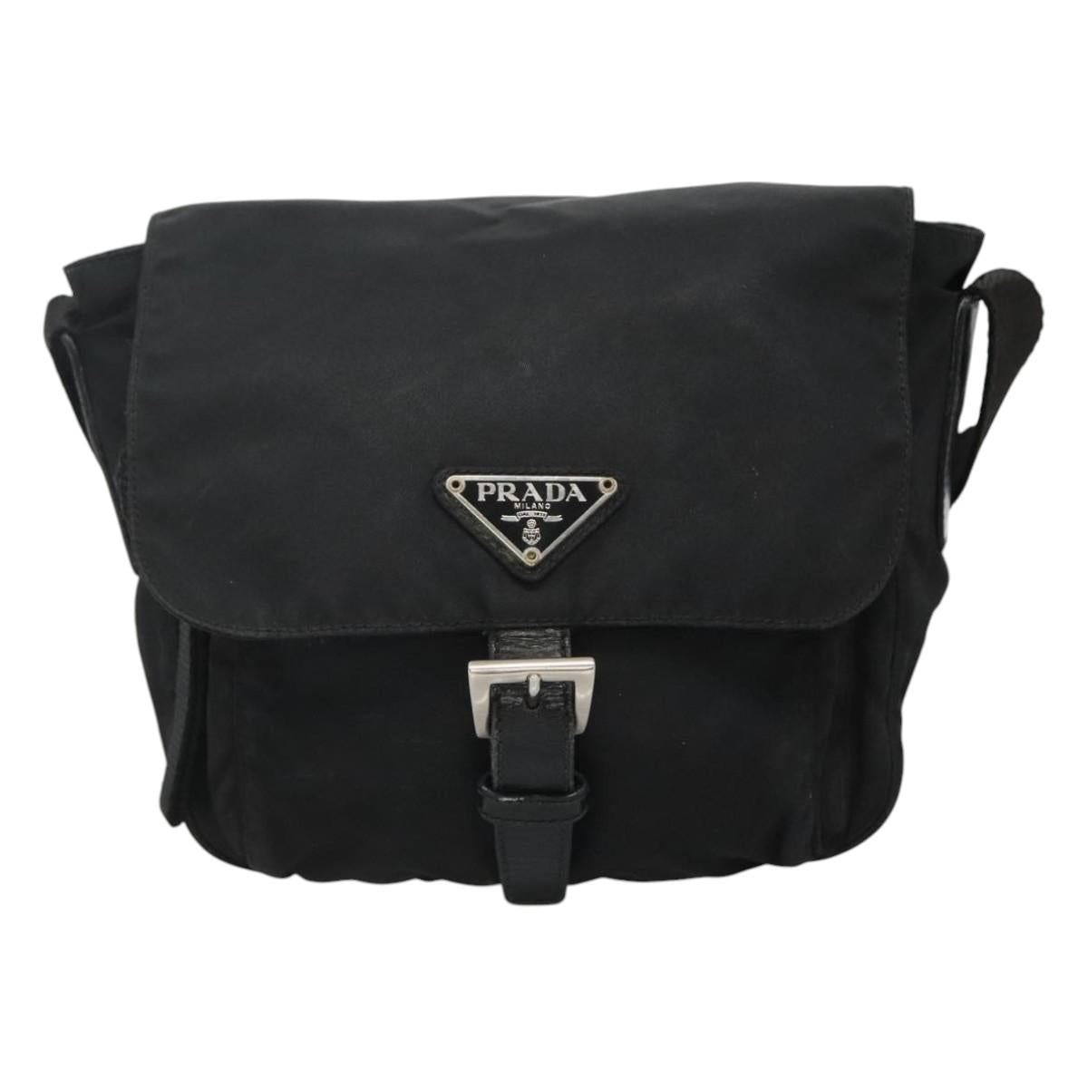Prada Re-Nylon Black Synthetic Shoulder Bag (Pre-Owned)