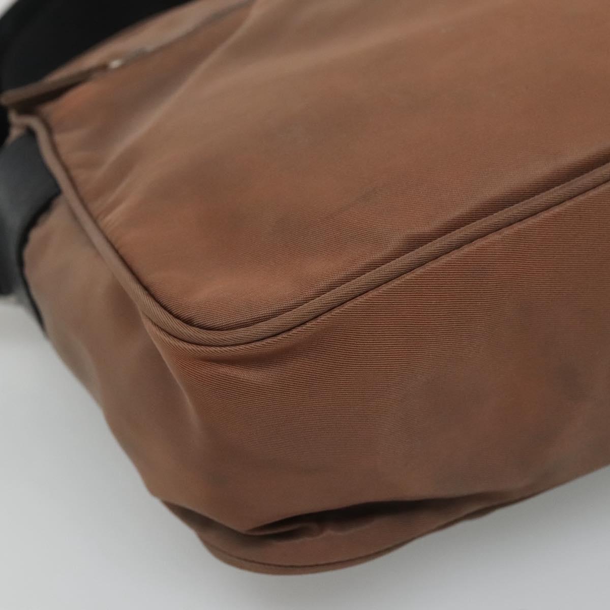 Prada Tessuto Brown Synthetic Shoulder Bag (Pre-Owned)