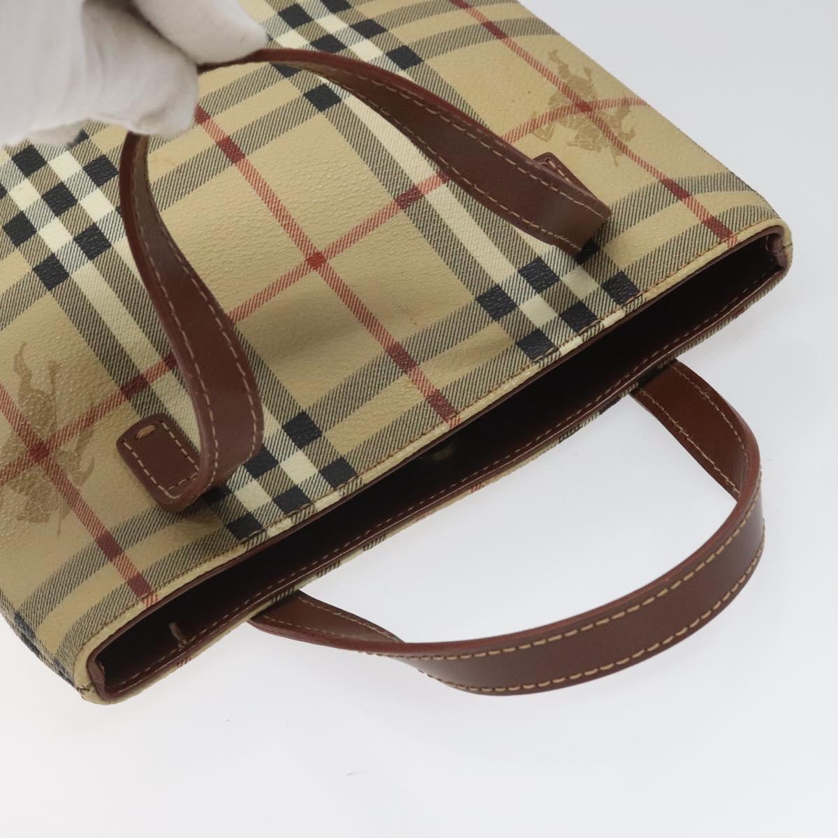Burberry Haymarket Beige Canvas Handbag (Pre-Owned)