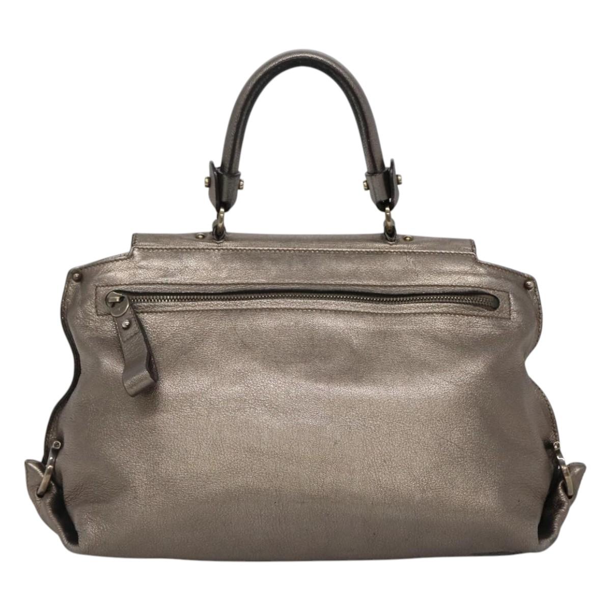 Salvatore Ferragamo Sofia Silver Leather Handbag (Pre-Owned)