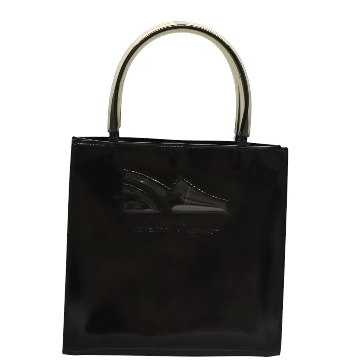 Salvatore Ferragamo Black Patent Leather Handbag (Pre-Owned)