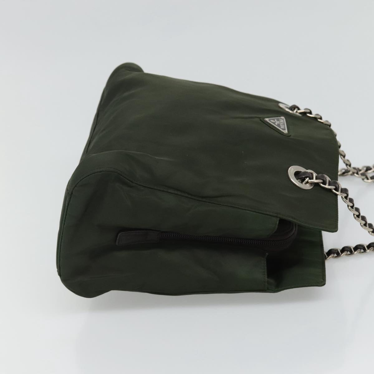 Prada Tessuto Khaki Synthetic Shoulder Bag (Pre-Owned)