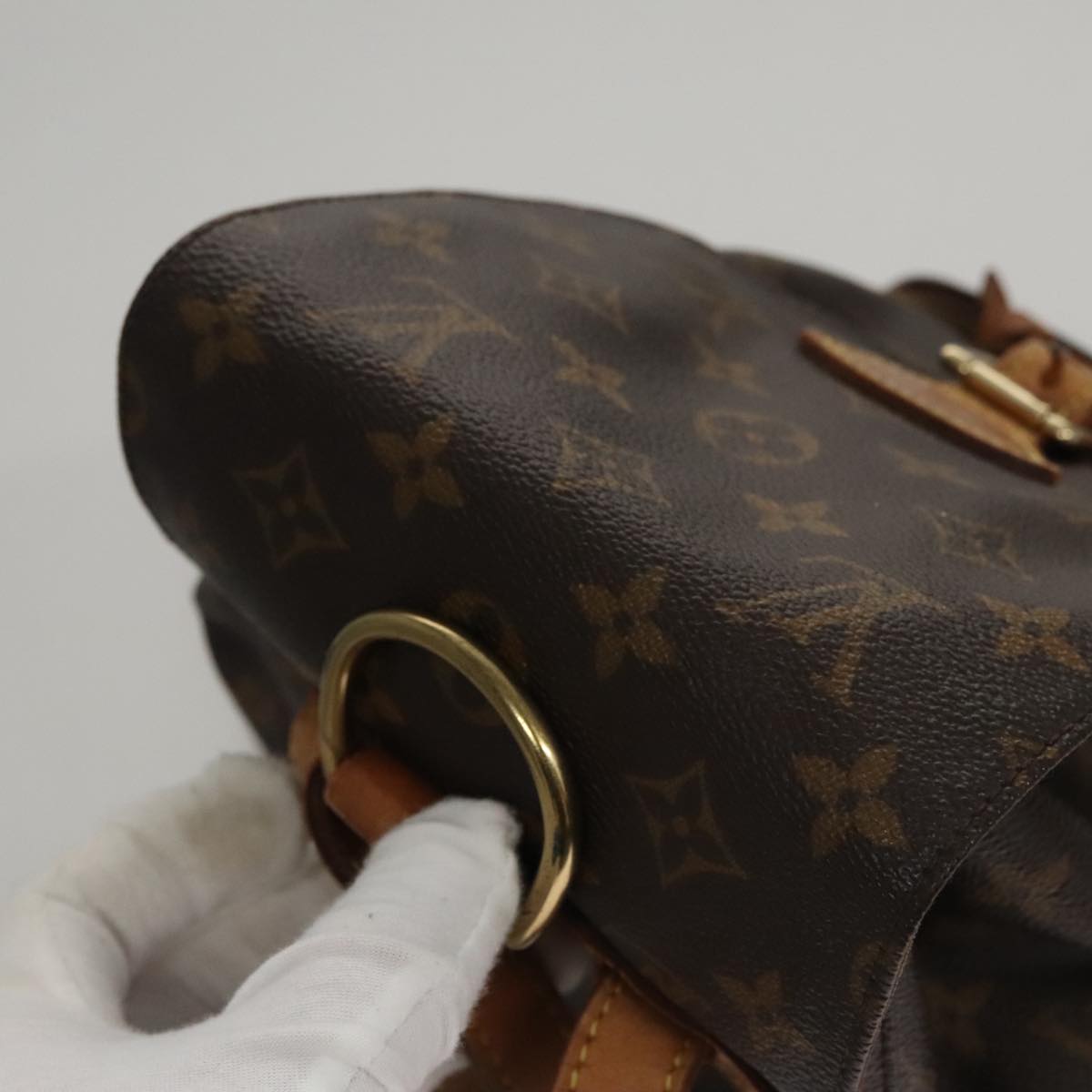 Louis Vuitton Montsouris Mm Brown Canvas Backpack Bag (Pre-Owned)
