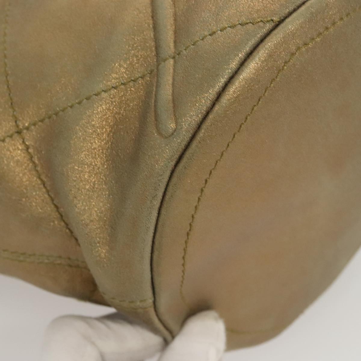 Salvatore Ferragamo Hobo Gold Suede Handbag (Pre-Owned)